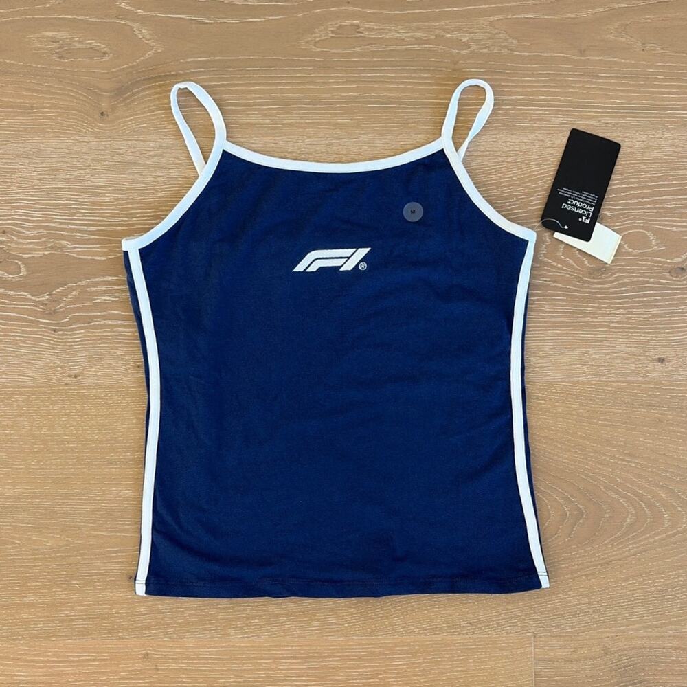 Aeropostale Formula 1 Logo Cami Top Size M Blue White